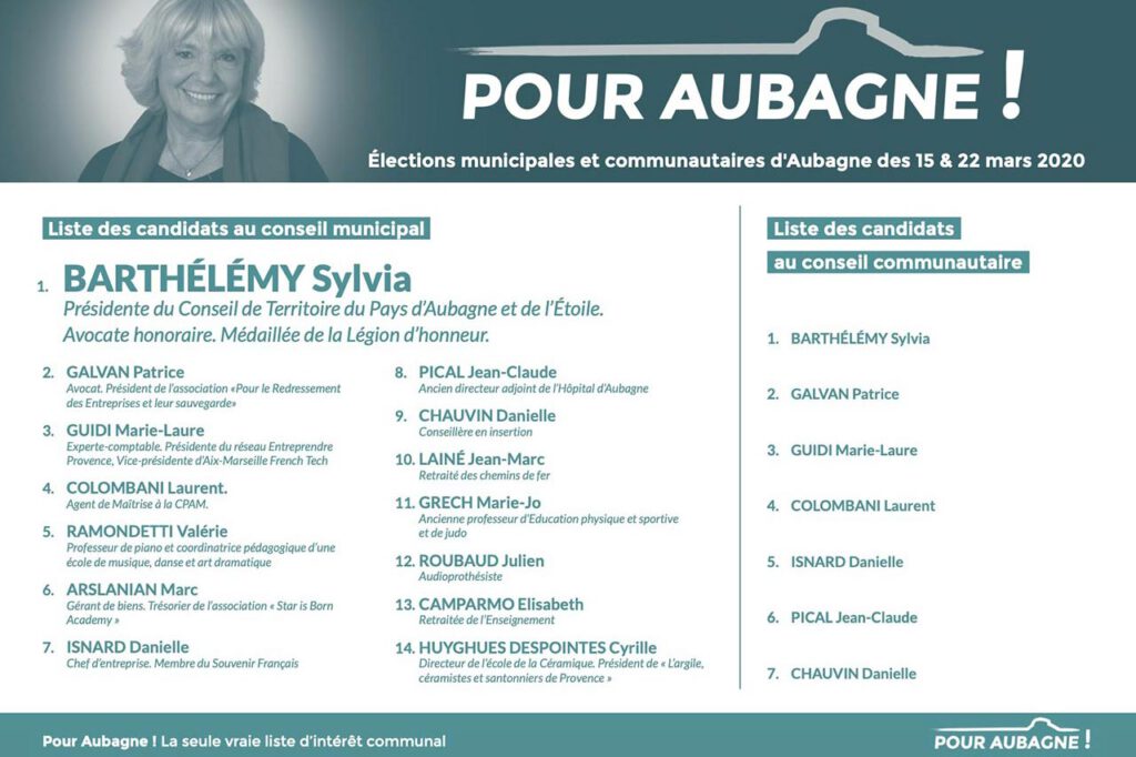 Têtes à Clics : bulletin de vote élections municipale Aubagne.